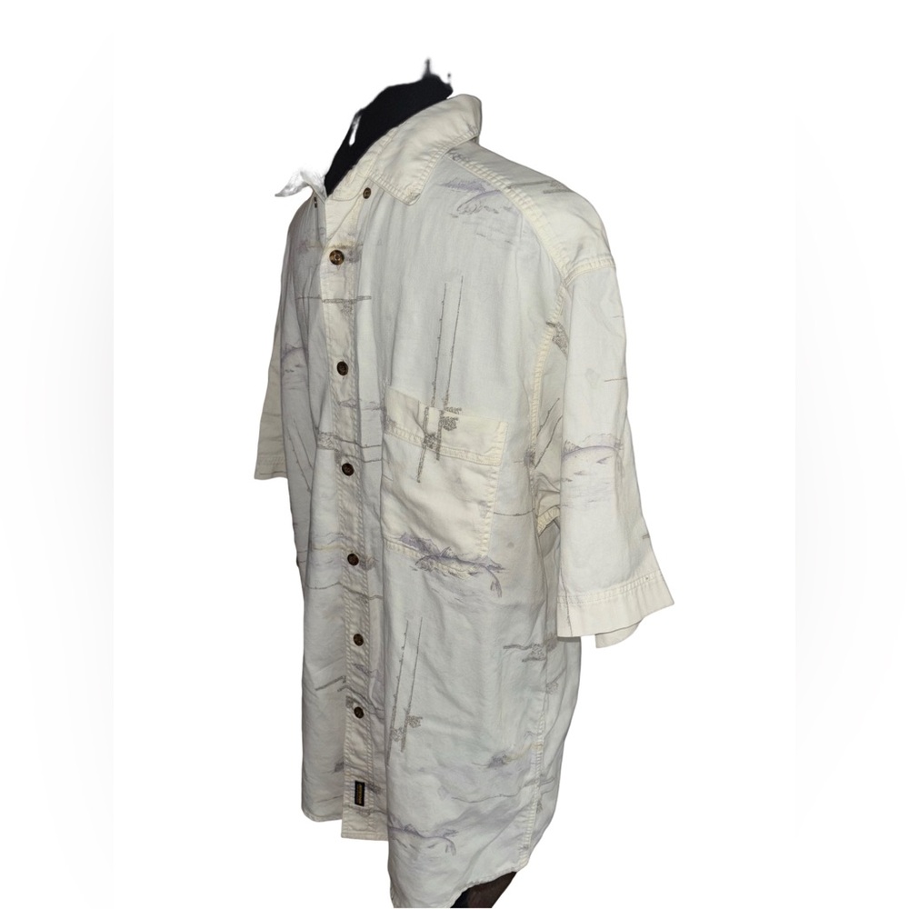 Woolrich Fish Print Button Shirt L - Picture 5 of 7